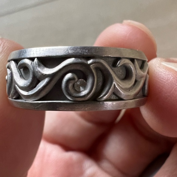 Man’s band ring Platinum/14K white gold - Picture 3 of 5